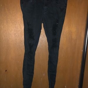 Black distressed jeans